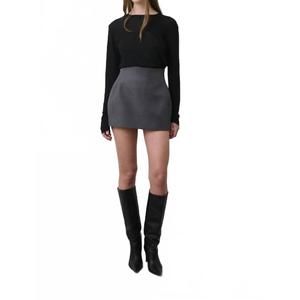 NEW WITHBLACK cinched mini skirt in dark grey